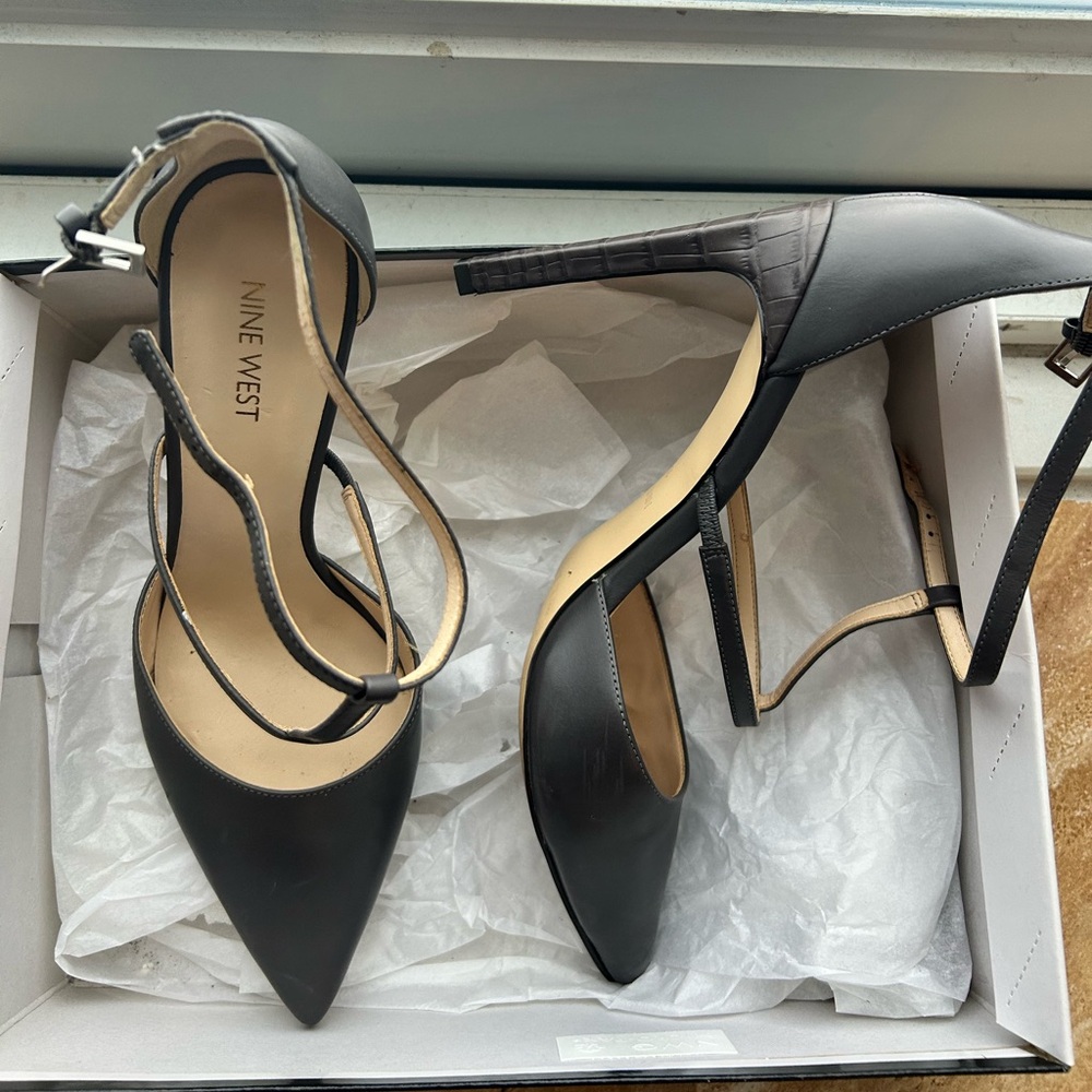 Nine West Black Strappy Heels